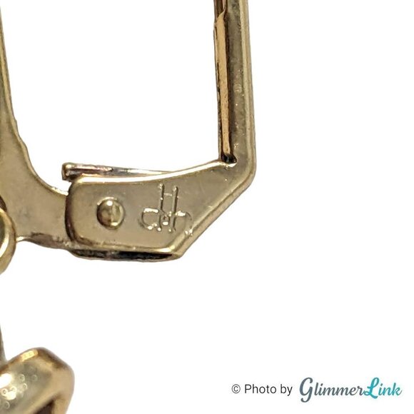 Double Happiness Wire Wrapped Hammered Teardrop Gold Tone Earrings - Picture 7 of 8